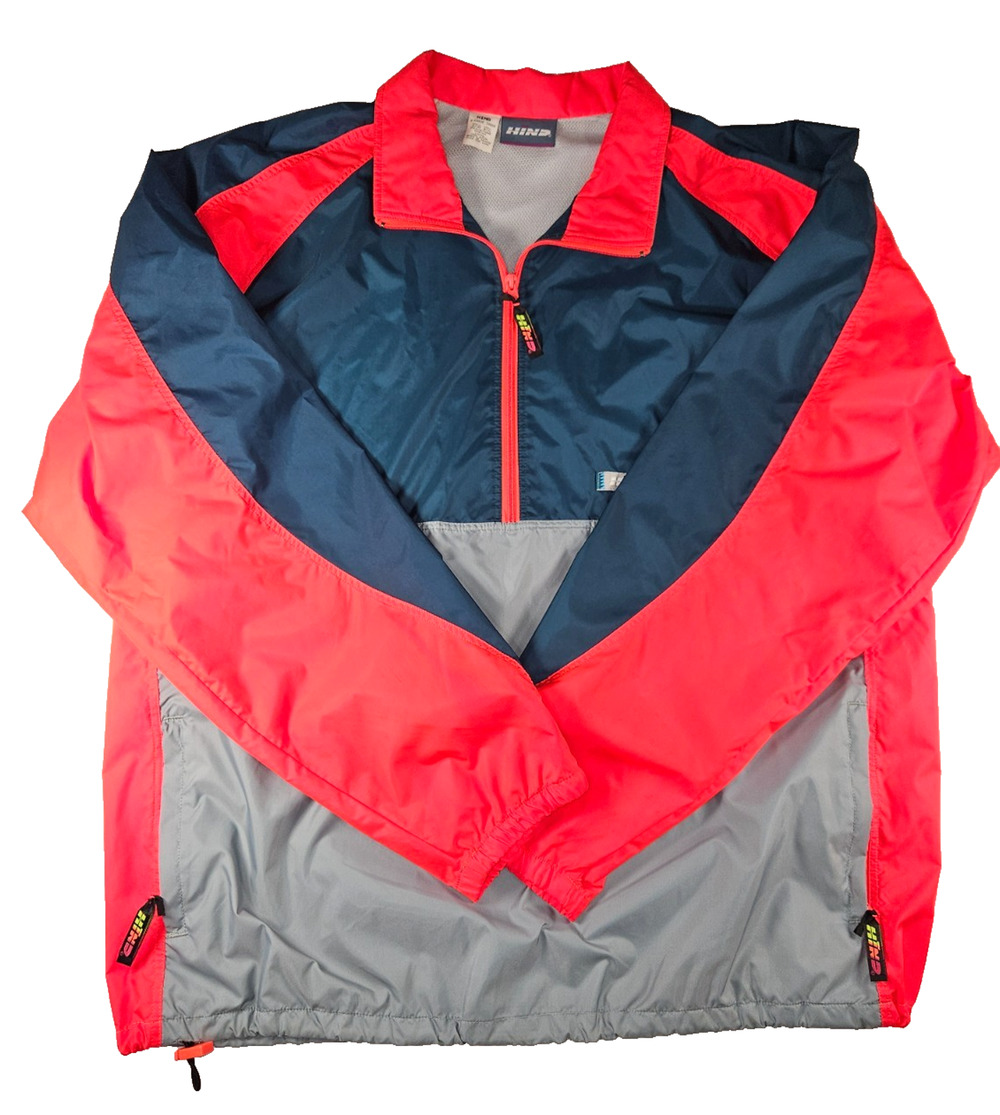 HIND Performance Windbreaker XL Nylon Mesh Lined Pullover Cape Vents Vintage 80s